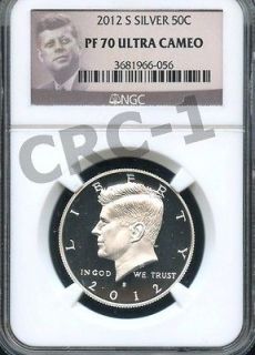 Newly listed 2012 S SILVER KENNEDY HALF DOLLAR NGC PF70 ULTRA CAMEO 