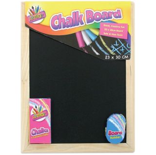 Small Chalk Black Board Blackboard Dry Wipe Drywipe Erase White Chalk 