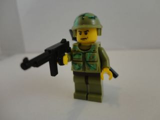 custom lego military ARMY MINIFIGURE WITH brickarms weapons minifig