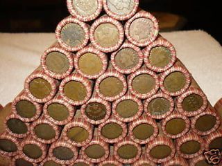   Wheat Penny Rolls with Indian Heads Showing Wheat Cent Lot