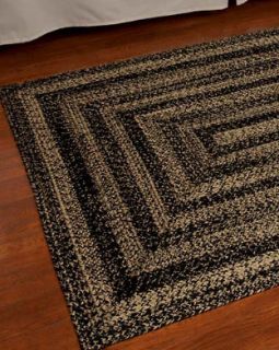 Country Primitive Braided Rugs Graphite Black Natural Jute IHF All 