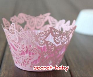 CH004 Art Paper Cup Butterfly of the side Wedding Cake Paper Cupcake 
