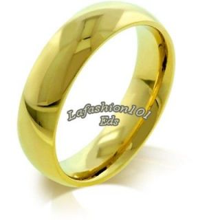 5MM MENS/WOMENS IPG Gold STAINLESS STEEL WEDDING BAND RING SIZE 5 10