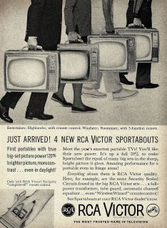 Vtg. 1960s RCA VICTOR Sportabouts portable television ORIGINAL 