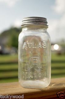 MOONSHINERS Vintage_ATLAS MASON_Quart Canning Jar_Zinc Lid_Moonshine 