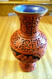 cinnabar vase in Asian Antiques