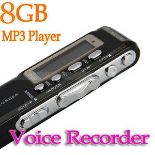   8G 8GB USB Digital Audio Voice Recorder Dictaphone MP3 Player BLACK