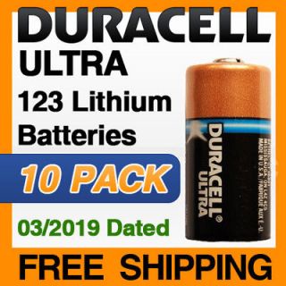 10 x Duracell Ultra DL123A Lithium Photo Battery CR123A