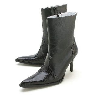 Los altos Womens Boots Black Armadillo Lizard 360605 size 7.5 NEW