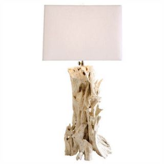 Distressed White Driftwood Art Deco Table Lamp