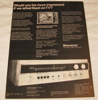 Vintage Sherwood S7100A Stereo Receiver PRINT AD 1974