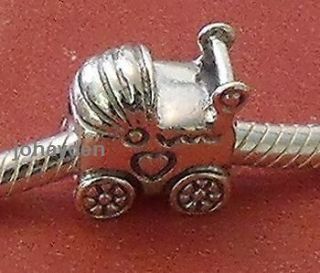 Authentic PANDORA Baby Carriage Bead Charm 925 Silver c