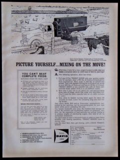 Vintage 1963 Davis Transit Feed Mixers Magazine Ad