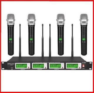 GTD Audio 4x800 Channal UHF Diversity Wireless Microphone Mic System 