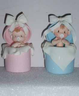 BABY GIFT IN BOX TOPPER DIAPER CAKE BABY SHOWER CUPCAKES GIFT FAVOR 