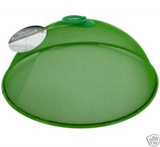 MESH FOOD COVER DOME 10¾ x 3¾ PICNIC BBQ CAMPING GREEN Fast FREE 