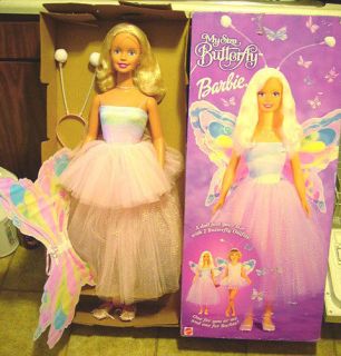My Size Butterfly Barbie Doll in Box 3 ft tall 2000 Still has hair net 