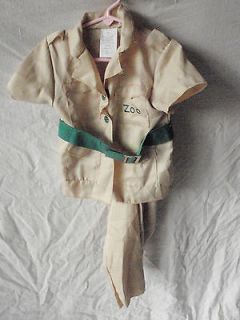 Zookeeper Halloween Costume 2 Pc Jacket Pants Belt 2T 3T Toddler Tan 