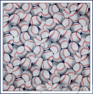BonEful Fabric FQ Shamash BOY Baseball Softball BALL Red White Blue 