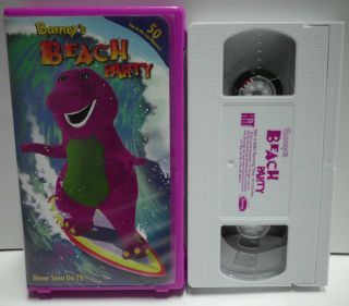 Barneys Beach Party VHS Video Tape Childrens Movie Dinosaur RARE HTF