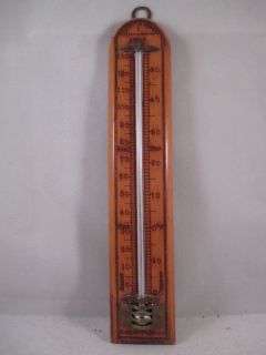 Antique English Negretti & Zambra London Thermometer C1870s Yew Wood 