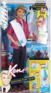 Barbie 12 SHAVING FUN KEN Doll w/ Color Change Beard & Accessories 