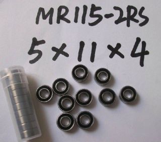   MR115 2RS Rubber Sealed Ball Bearing Miniature Bearing 5 x 11 x 4mm