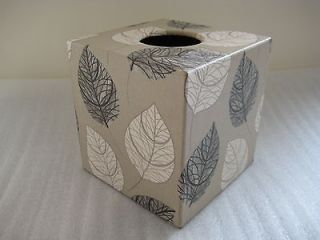 Silver Leaf Tissue Box Cover