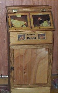  Breadbox Potatoe Bin Golden Oak Hardwood Bead Board Kitchen Decor USA