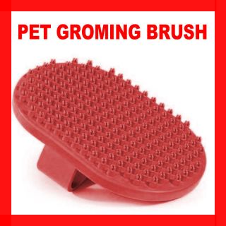   Grooming Brush Comb Hair Rubber Oval Strap Bath Handle Soft Scruber