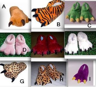   Foot wild Animal Tiger Leopard Bear Claw Paw Home Party Slipper SMXL