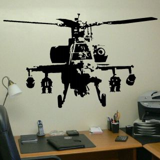   BANKSY HELICOPTER WALL ART BEDROOM MURAL GIANT STICKER TRANSFER DECAL