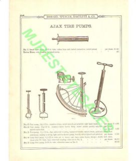 1899 Antique Ajax Bicycle Tire Pump AD