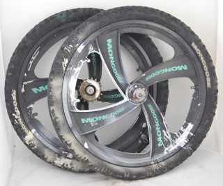 Used Mongoose BMX 4 Spoke Mag Wheelset Wheels Mags 20 18t Freewheel 