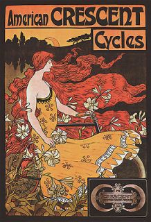 1899 Vintage Bicycle Posters, Crescent Cycles, BIKE, Advertisement 19 