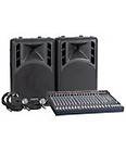   C2040 PM15A Complete PA System 20 Channel Mixer & 15 Powered Speakers