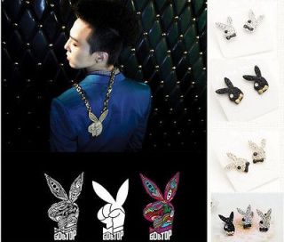   Big Bang GD TOP High High Rabbit Black/Gold/Sil​ver Earrings DE49