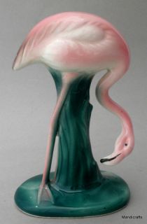 Murano Art Glass Pink Flamingo Bird Figurine