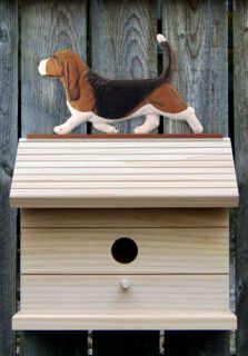 Bird House W/ Basset Hound on Peak. Home,Yard & Garden Dog Design 