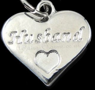 HUSBAND  Message Word Heart Charm Wedding Top Table Party 