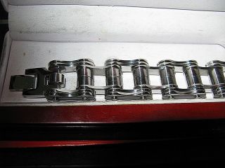 Harley double roller Stainless Steel Mens Biker Bracelet 3/4 wide.