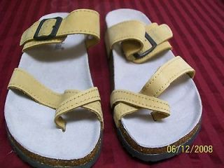 BJORNDAL CAMEL/TAN LEATHER/SUEDE SANDALS/SLIDES SIZE 8B NEW WITH OUT 
