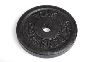 Weight Plates York Barbell 10 lbs Black Contour Grip