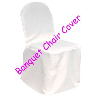 White Wedding Banquet or Folding Chair Covers Polyester Brand New