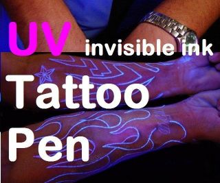INVISIBLE INK Pens UV Black Light Body Temp Tattoo
