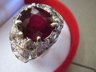 MENS 5.2CT RUBY FINE HANDSOME NUGGET STYLE RING