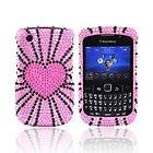BlackBerry Curve 8520 8530   CRYSTAL DIAMOND BLING CASE COVER PINK 