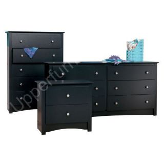 3pieces Black Bedroom Dresser/Chest/​Nightstand Set