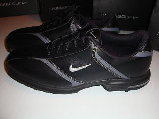 NIKE HERITAGE GOLF SHOES WATER RESISTANT BLACK SILVER Sz 10 NEW