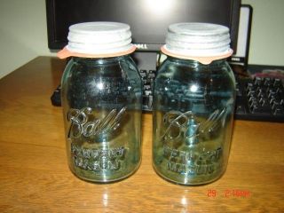   Green Ball Perfect Mason Quart Canning Jars Zink Lids Rubber Seals
